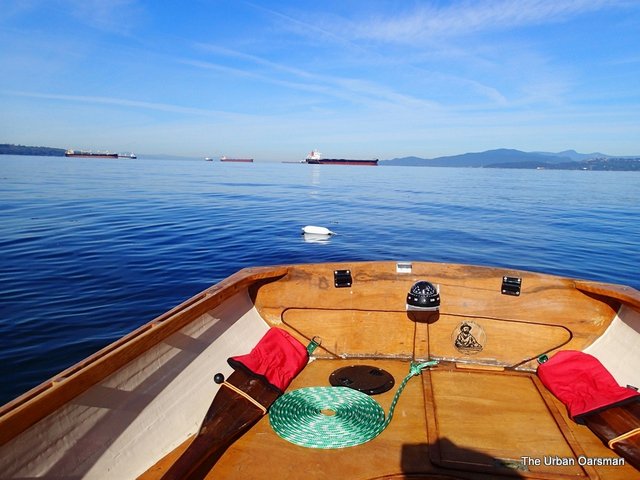 The Urban Oarsman rows Gwragedd Annwn to the Vancouver Wooden Boat Festival 2013