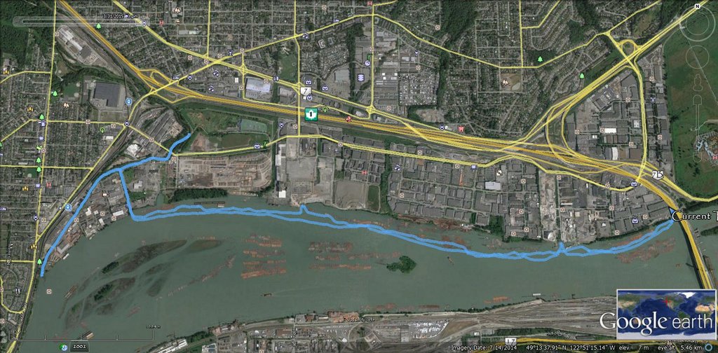 Brunette River Sapperton Channel Row Google Earth2